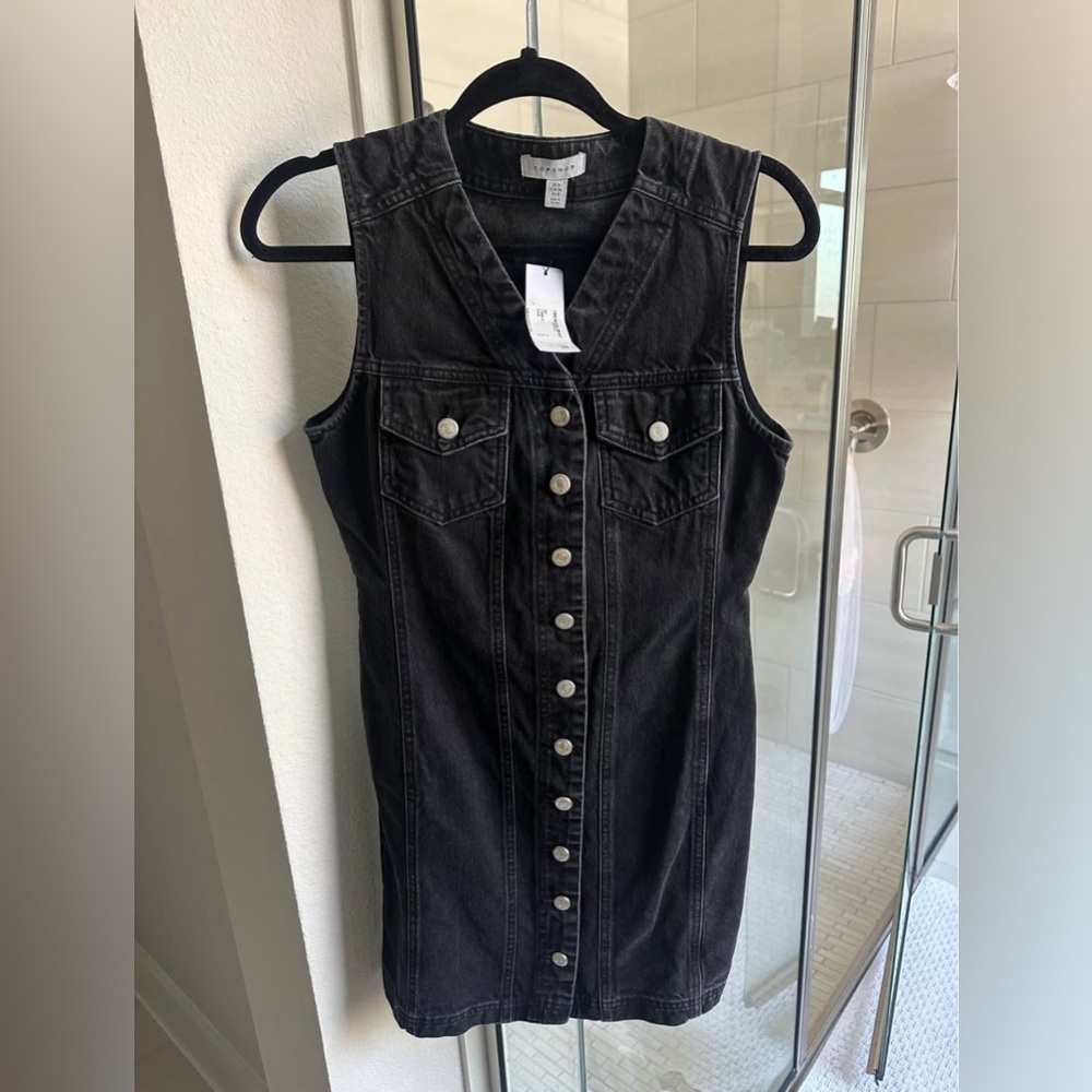 TopShop Black Denim Dress